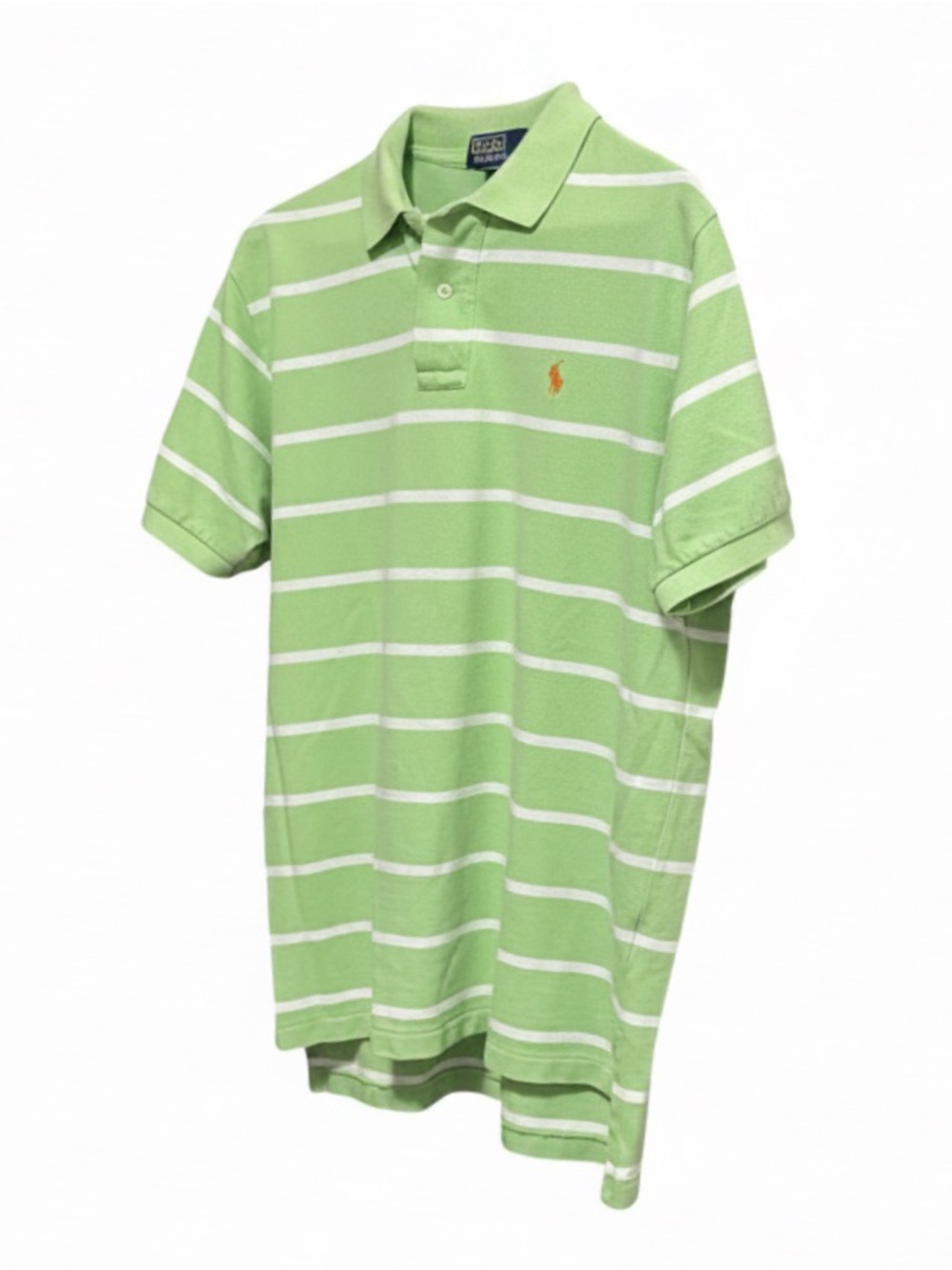Ralph Lauren Men’s Striped Polo | Light Green & White | Large - Picture 3 of 8